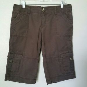 Old Navy ultra low rise brown cargo shorts sz 10